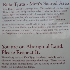 Kata-Tjuta sign Kata-Tjuta sign