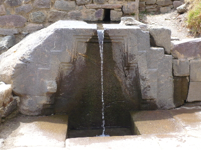 Water feature with tap at Ollantaytambo - click to see more on Flickr